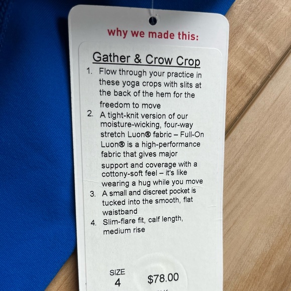 Lululemon Gather and Crow crop - Picture 4 of 7